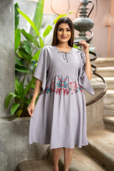 Floral Embroidered Short Dress