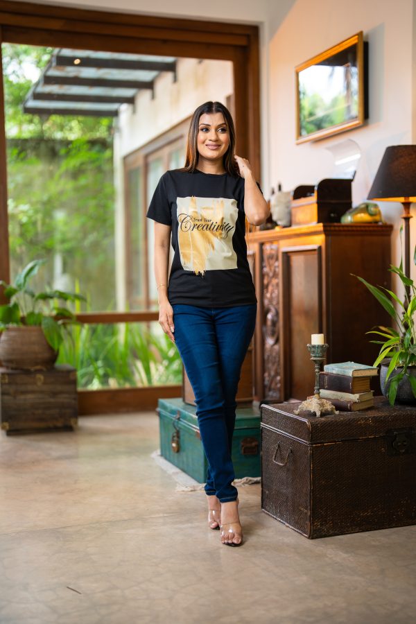 Metallic Printed Regular Fit T-shirt