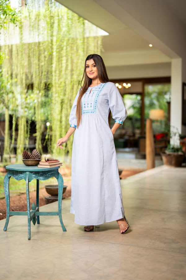 Geometric Embroidered Maxi Dress - Image 2