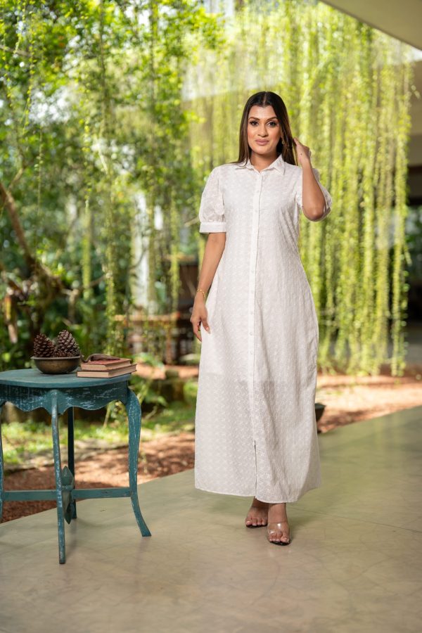 Puff Sleeved Cutlon Maxi Dress - Image 2