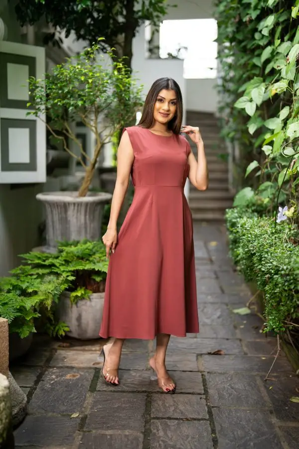 Jewel Necked Midi Dress - Image 3