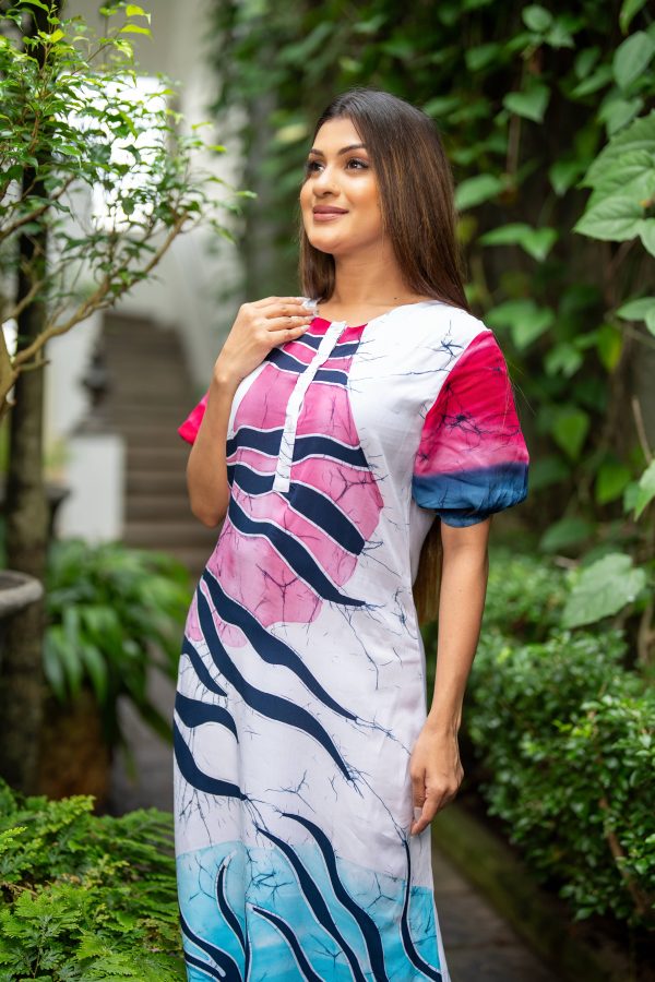 Abstract Printed Batik Maxi Dress - Image 5