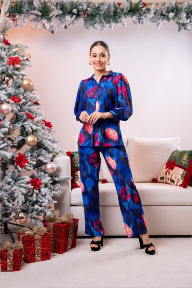 Abstract Patterned Top and Pant Set