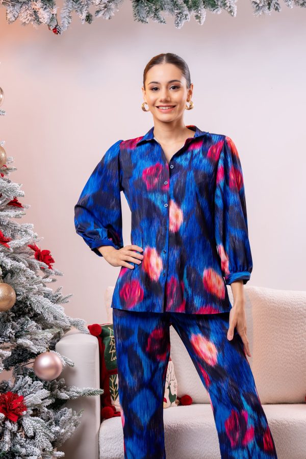 Abstract Patterned Top and Pant Set - Image 3
