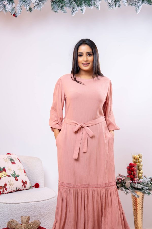 Embroidered Frilled Hem Maxi Dress - Image 4