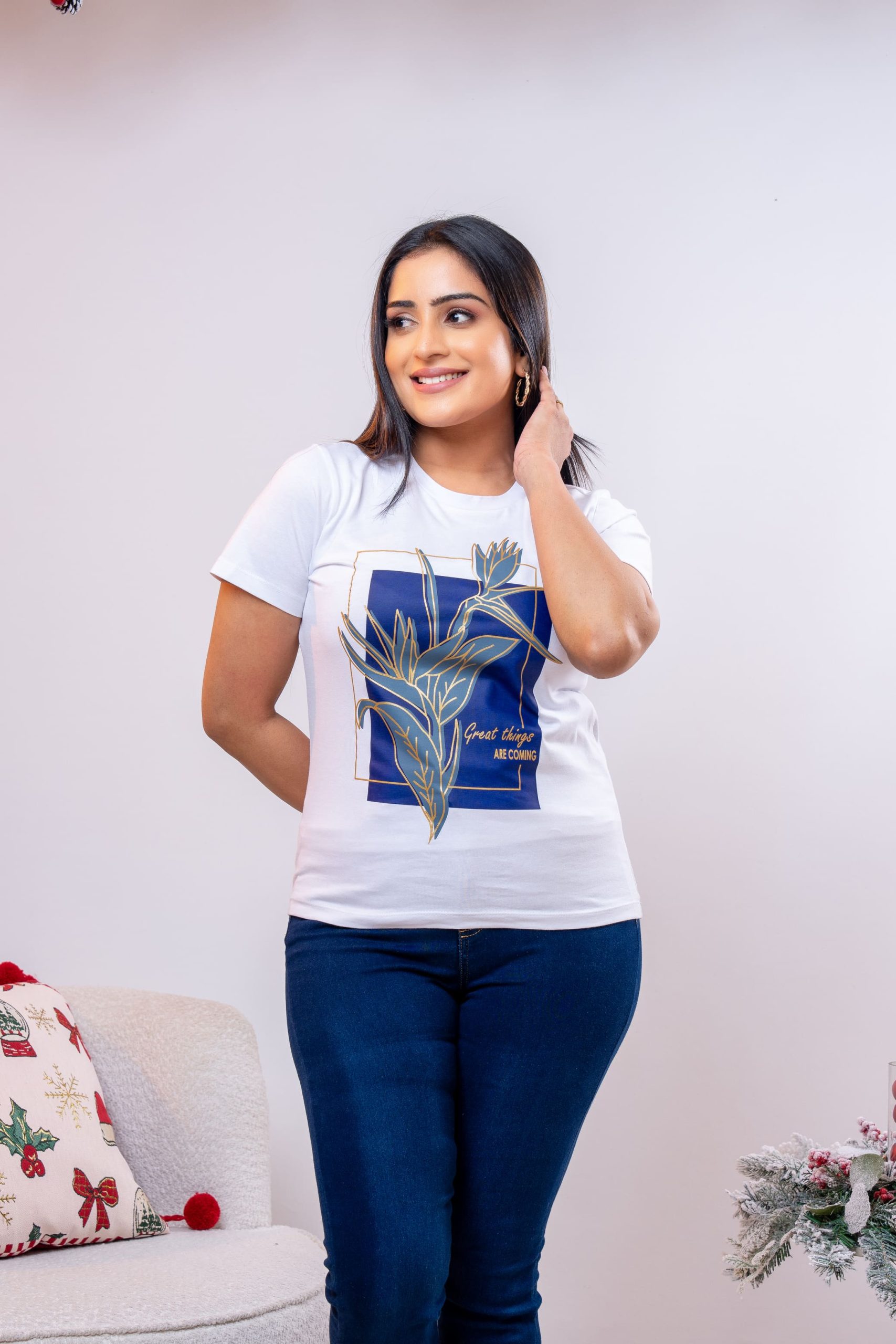 Graphic Printed Crew Neck T-Shirt - Image 2