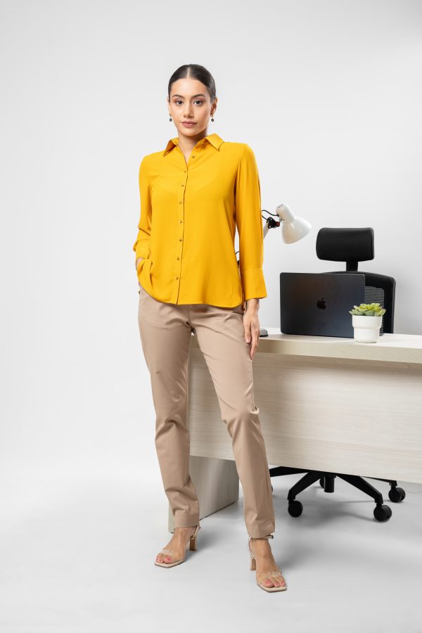 Contrast Button Detailed Button Up Shirt - Image 4