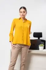 Contrast Button Detailed Button Up Shirt - Image 2