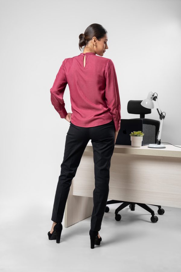 High Neck Pleat Detailed Top - Image 4