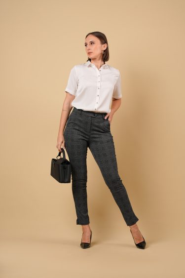 Stretch Checked Office Pant