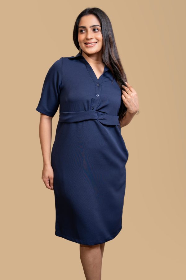 Front Twist Detail Short Dress - Image 2