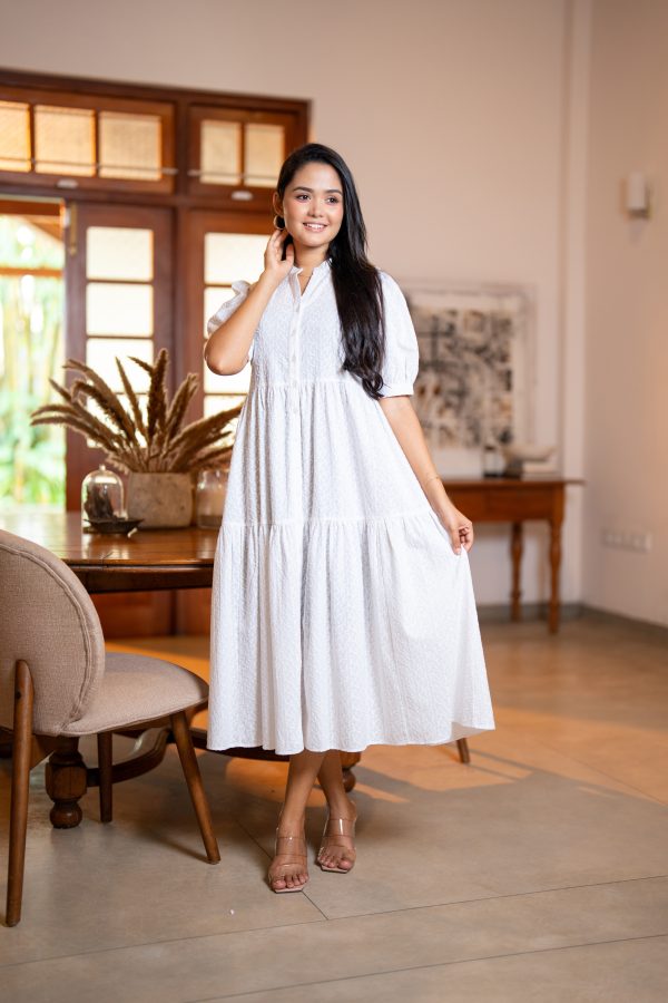 Cut Lawn Layered Midi Dress - Image 4
