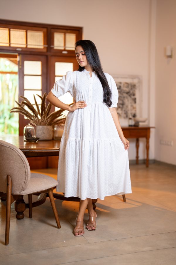 Cut Lawn Layered Midi Dress - Image 5