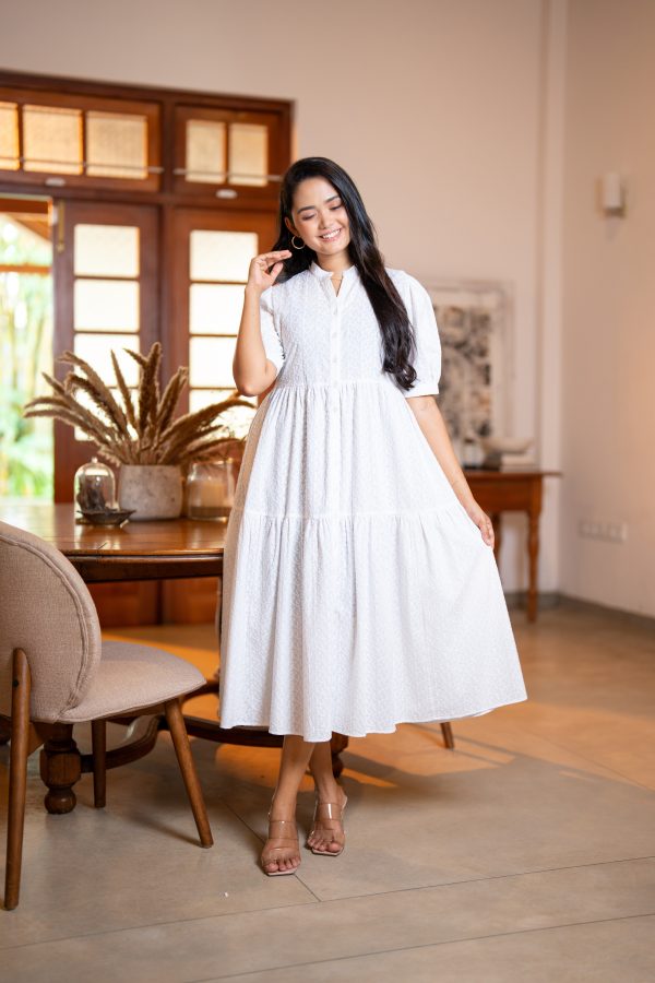 Cut Lawn Layered Midi Dress - Image 3