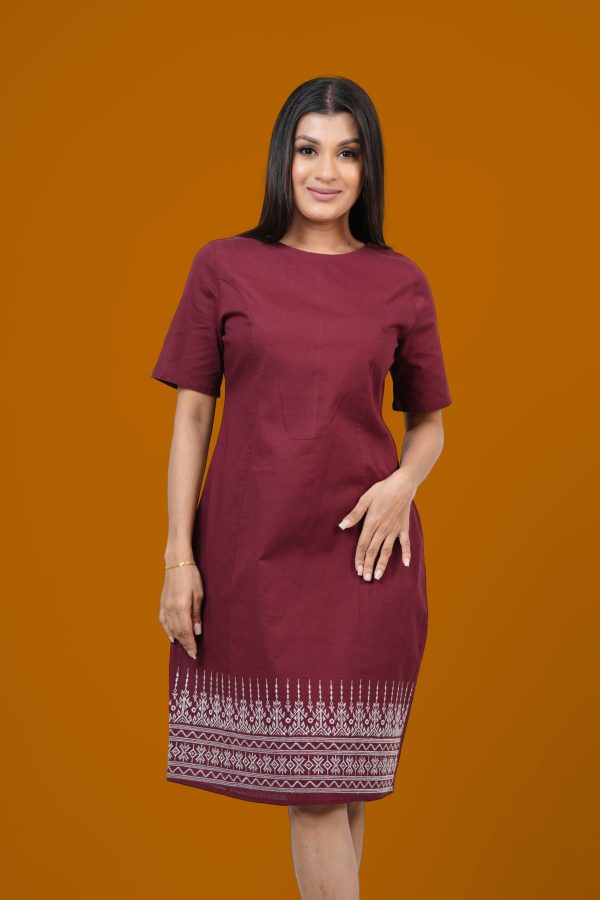Front Hem Embroidered Short Dress