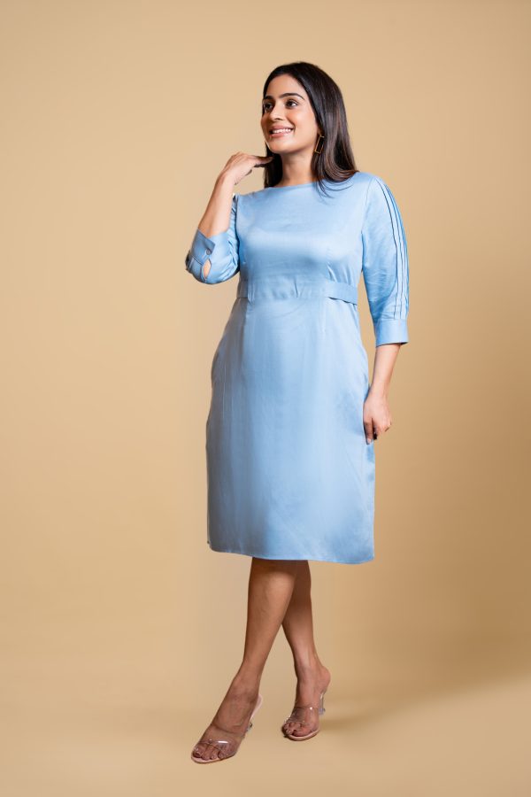 Waist Belt Detail Short Office Dress - Image 6