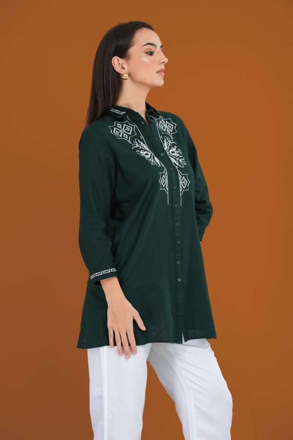 Embroidered Shirt Collar Kurta - Image 3