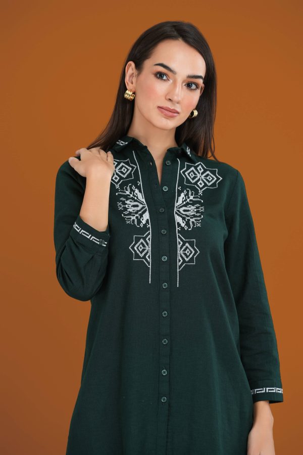 Embroidered Shirt Collar Kurta