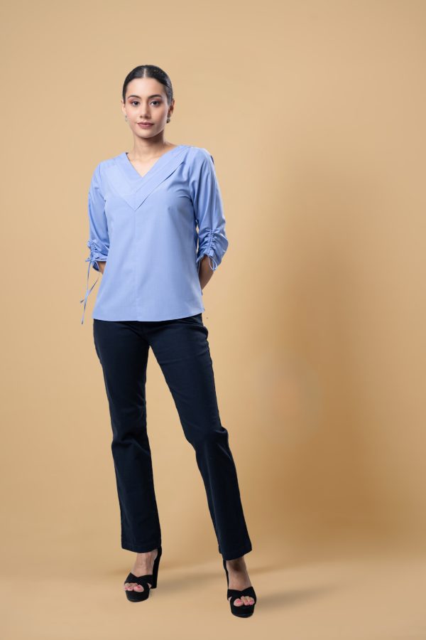Neck Pleat Detailed Shirt Blouse - Image 5