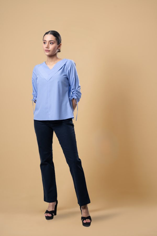 Neck Pleat Detailed Shirt Blouse - Image 4