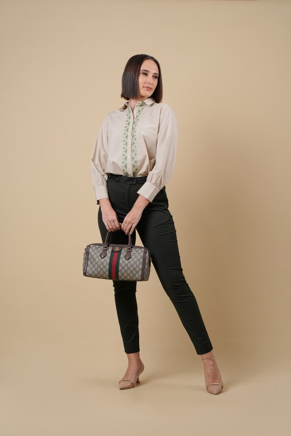 Green Stretchable Office Pant