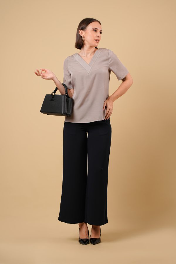 3 Layer Overlap V Neck Workwear Top - Image 4