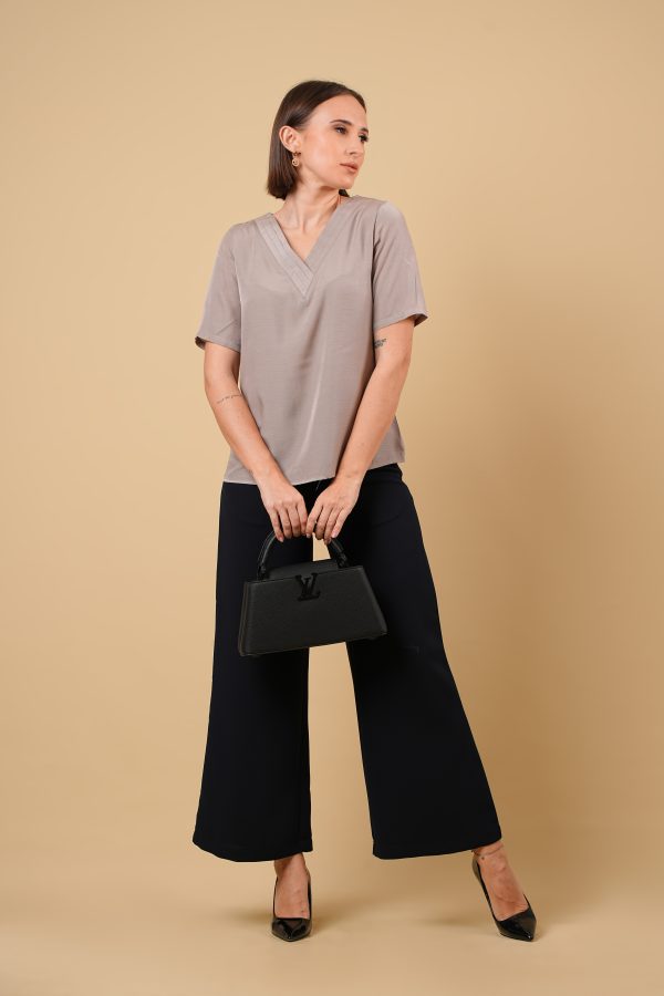 3 Layer Overlap V Neck Workwear Top - Image 5