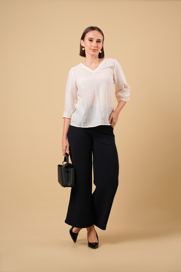 V Neck Sleeve Detailed Blouse - Image 5