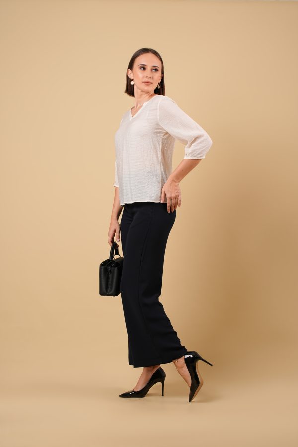 V Neck Sleeve Detailed Blouse - Image 3