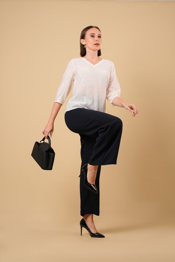 V Neck Sleeve Detailed Blouse - Image 6