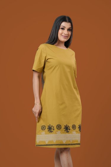Hem Embroidered Short Dress