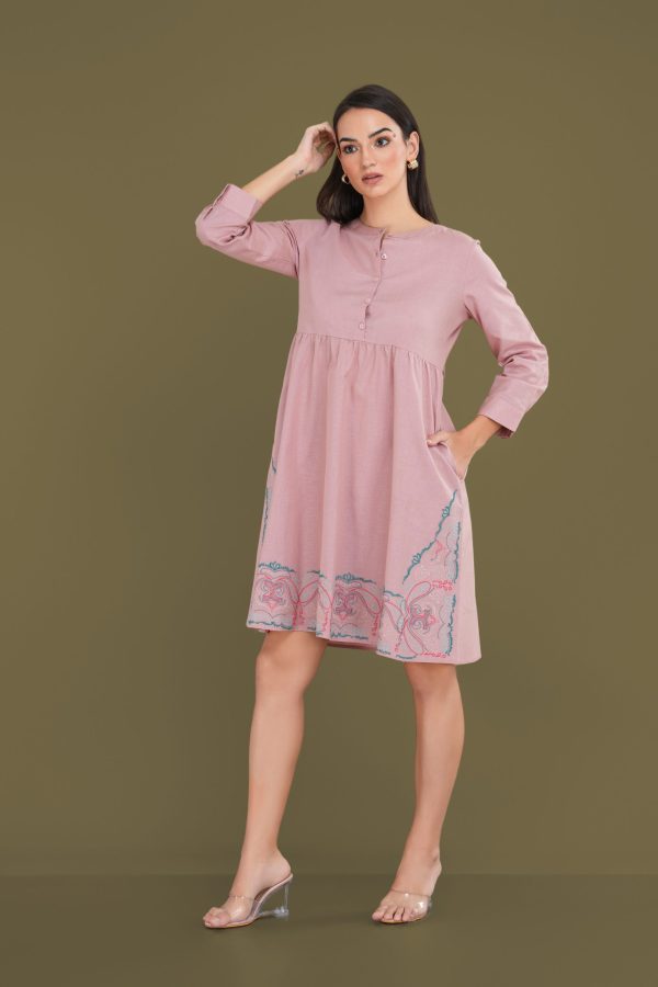 Embroidery Detailed Short Dress - Image 3