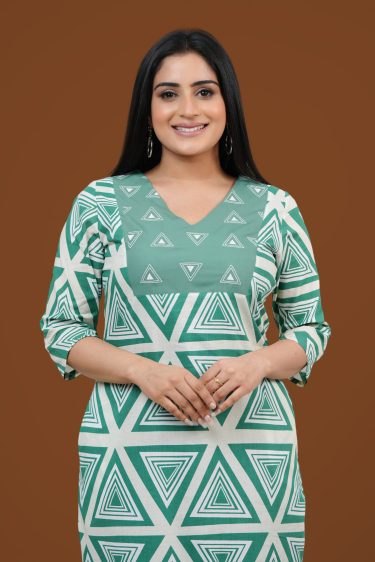 Geometric Print Embroidery Detail Short Dress