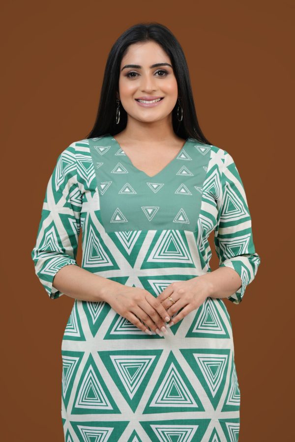 Geometric Print Embroidery Detail Short Dress