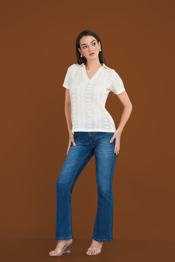Buttercream Knit Collared Top - Image 4
