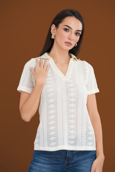 Buttercream Knit Collared Top