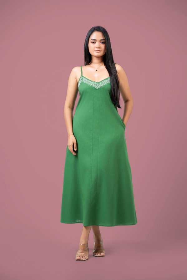 Strappy Embroidered Maxi Dress - Image 4