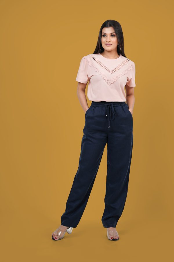 Elastic Waisted Linen Pant - Image 3