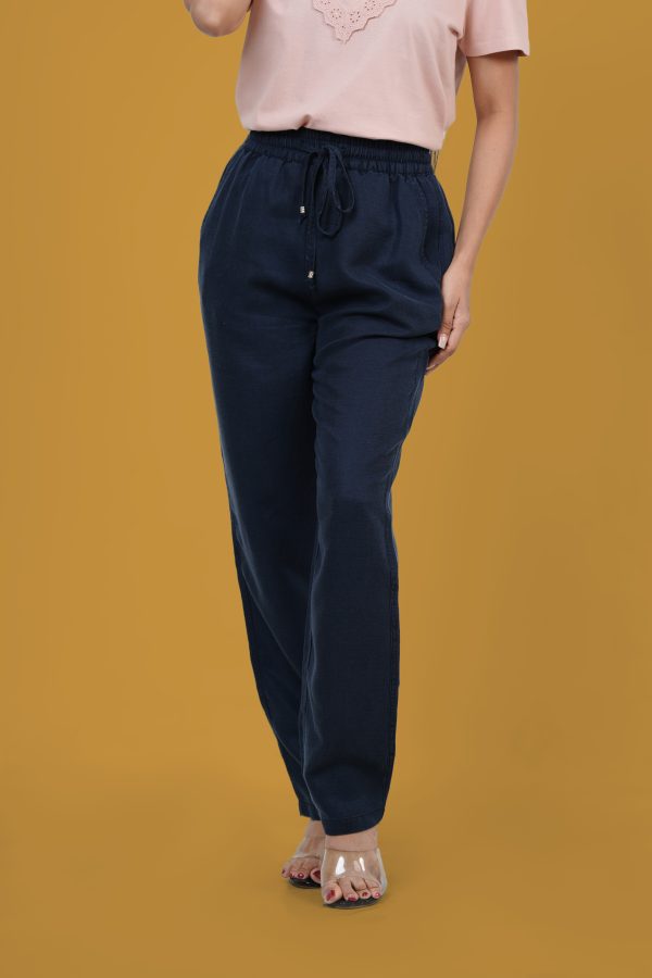 Elastic Waisted Linen Pant