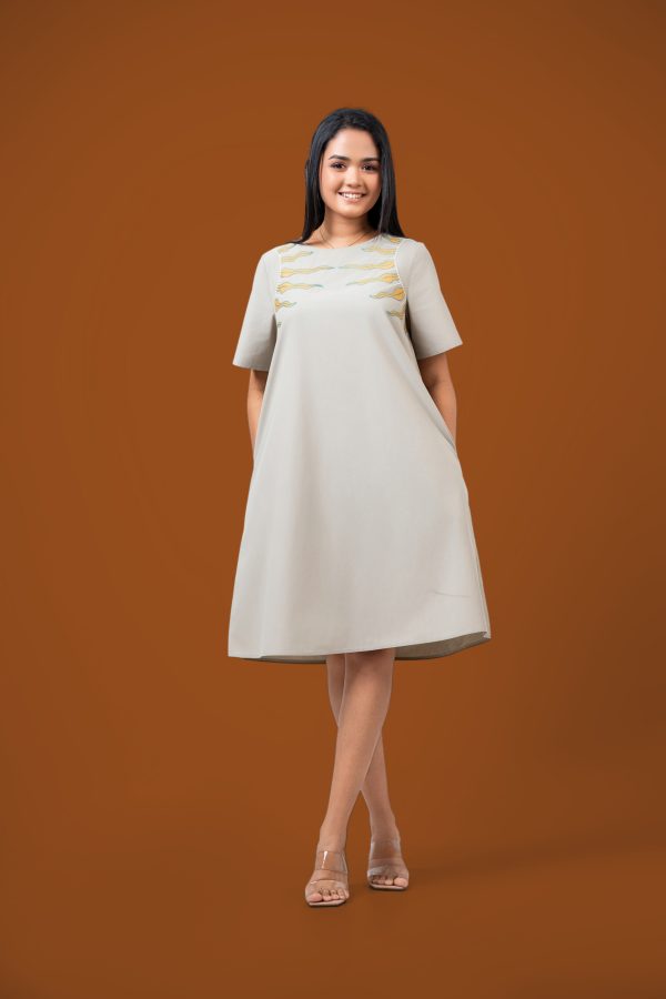 Loose Fitted Embroidery Tent Dress - Image 5