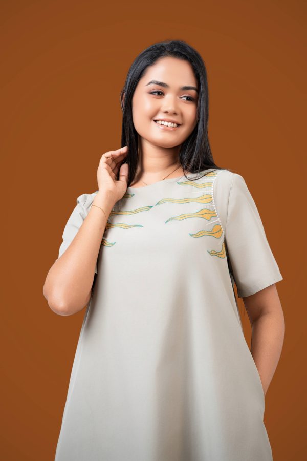 Loose Fitted Embroidery Tent Dress