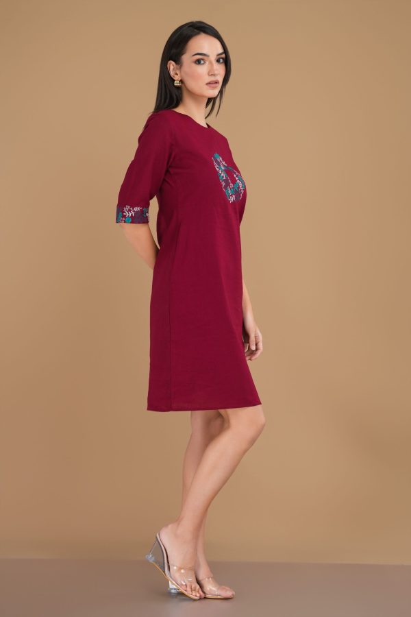Floral Embroidered Short Dress - Image 4