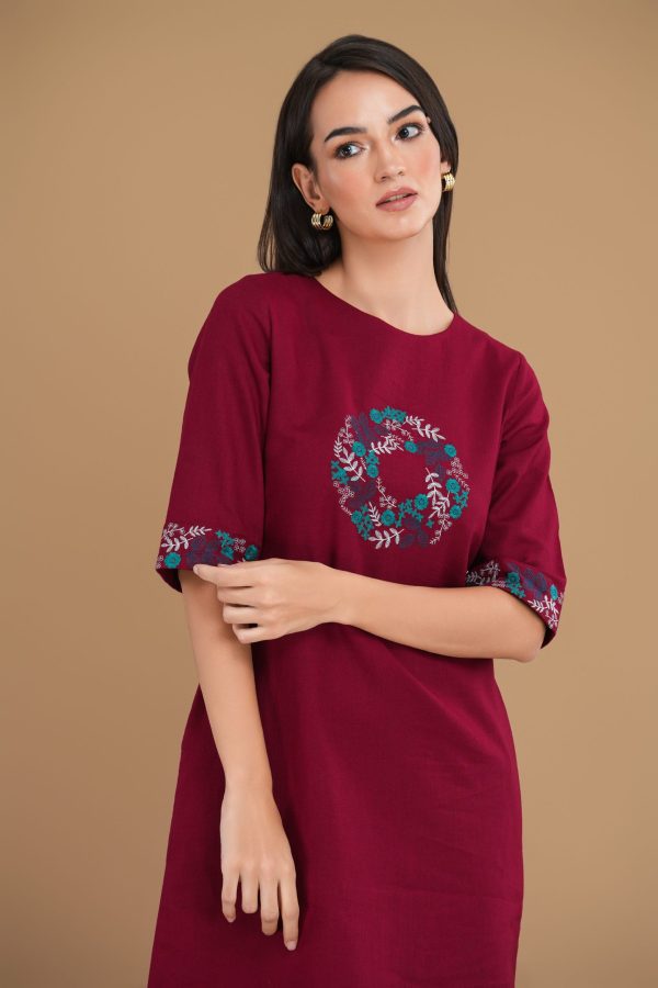 Floral Embroidered Short Dress - Image 5