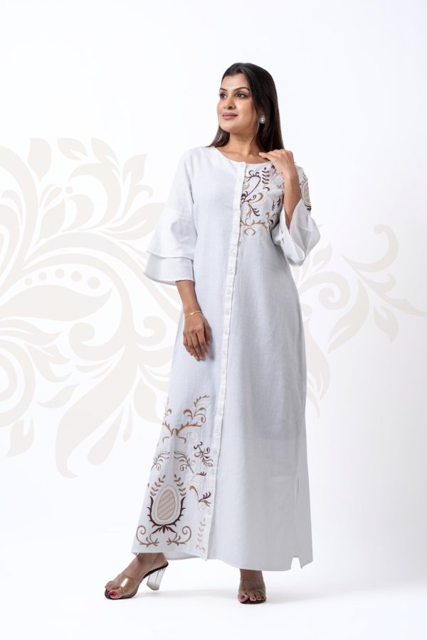 Round Neck Embroidered Maxi Dress