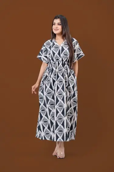 Printed Maggie Sleeve Maxi Dress