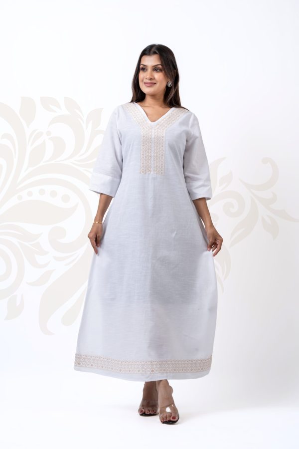 Embroidered V-Necked Maxi Dress - Image 4