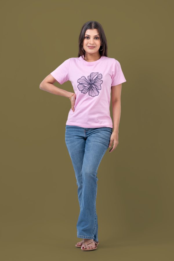 Floral Embroidery Detailed T-Shirt - Image 4