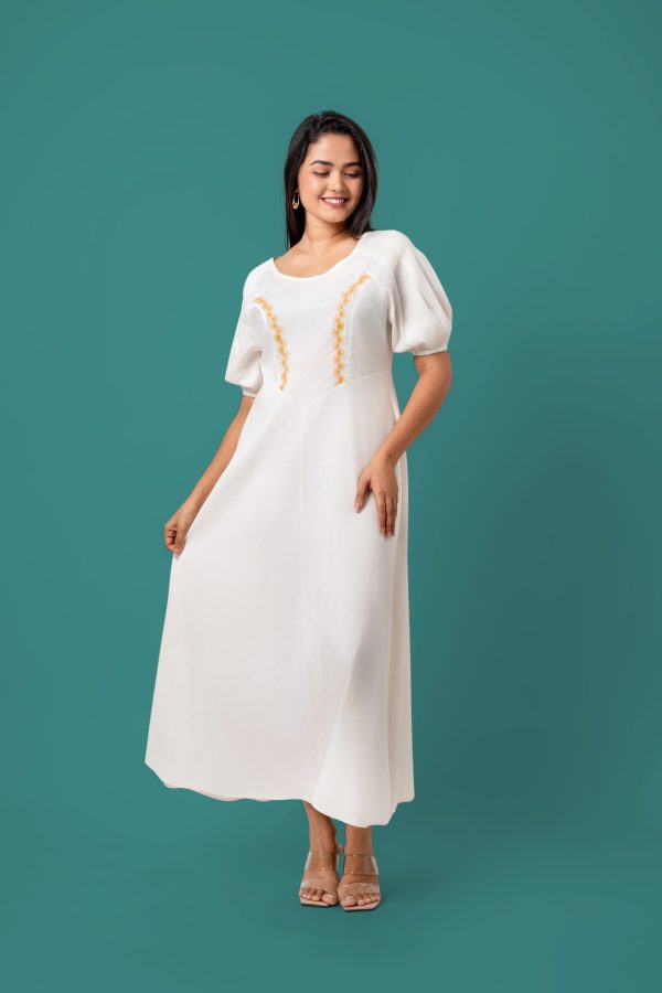 Embroidered Princess Line Maxi Dress - Image 4