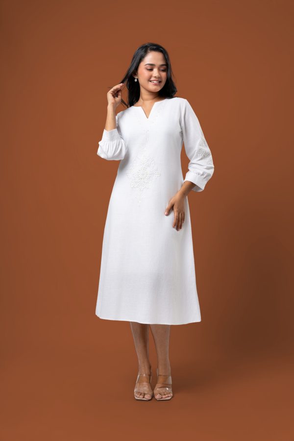 Embellishment Detail Embroidered Midi Dress - Image 6