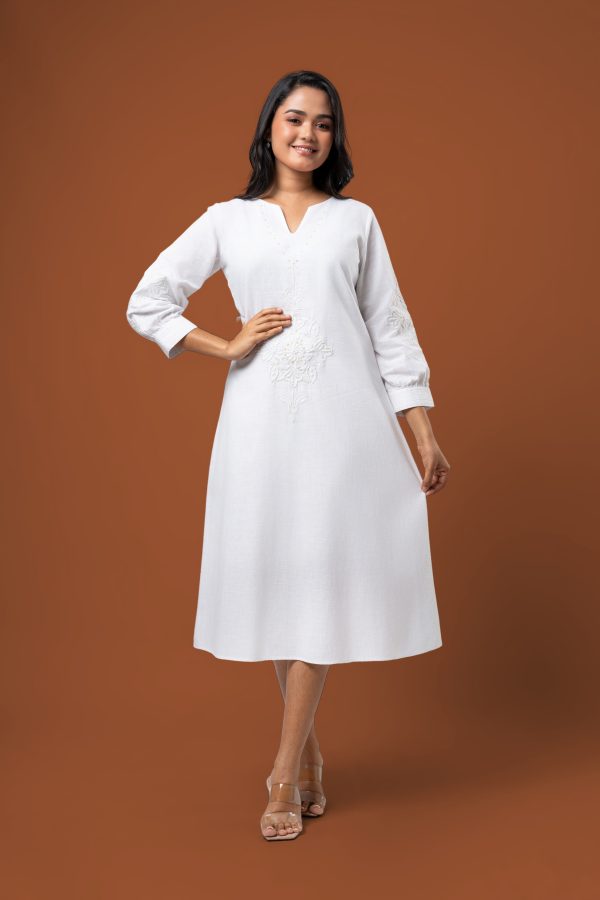 Embellishment Detail Embroidered Midi Dress - Image 5